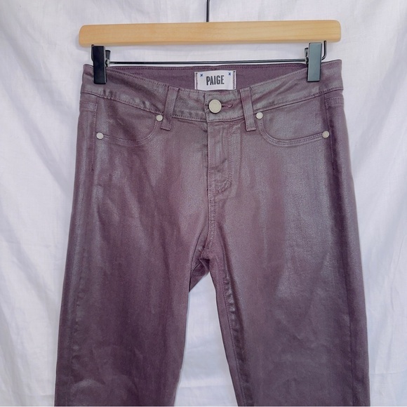 PAIGE Women's Skinny Pants in maroon/burgundy - Picture 3 of 6